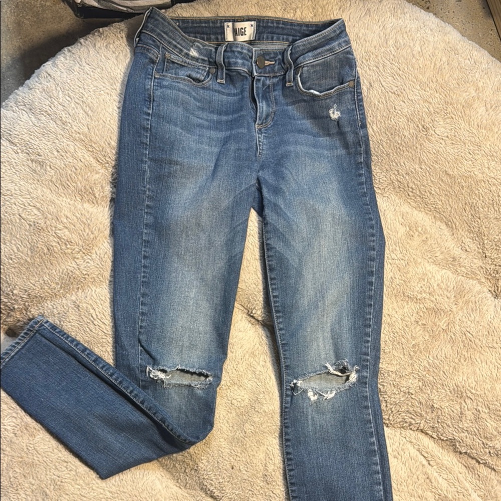 Women's Blue Distressed Jeans